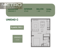 Godoy Cruz 2633- 1°C en Venta, 33m2  CABA   Entrega Diciembre 2027