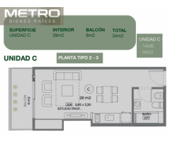 Godoy Cruz 2633 -3°C en Venta, 1 AMBIENTE 34m2   CABA   Entrega Diciembre 2027