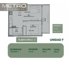 Godoy Cruz 2633 -3°F en Venta,   1 AMBIENTES 58m2  CABA   Entrega Diciembre 2027