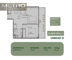 Godoy Cruz 2633 -11°D en Venta,   2 AMBIENTES 55m2   ENTREGAG DICIEMBRE 2027