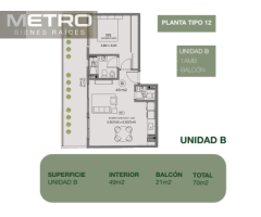 Godoy Cruz 2633 -12°B en Venta,   2 AMBIENTES 70m2  CABA   Entrega Diciembre 2027