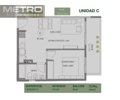 X- Departamento 12°C en Venta,   2 AMBIENTES 70m2  Godoy Cruz 2633 CABA   Entrega Diciembre 2027